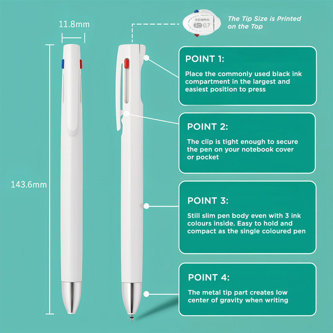 Zebra bLen 3C 3 Color Ballpoint Pen