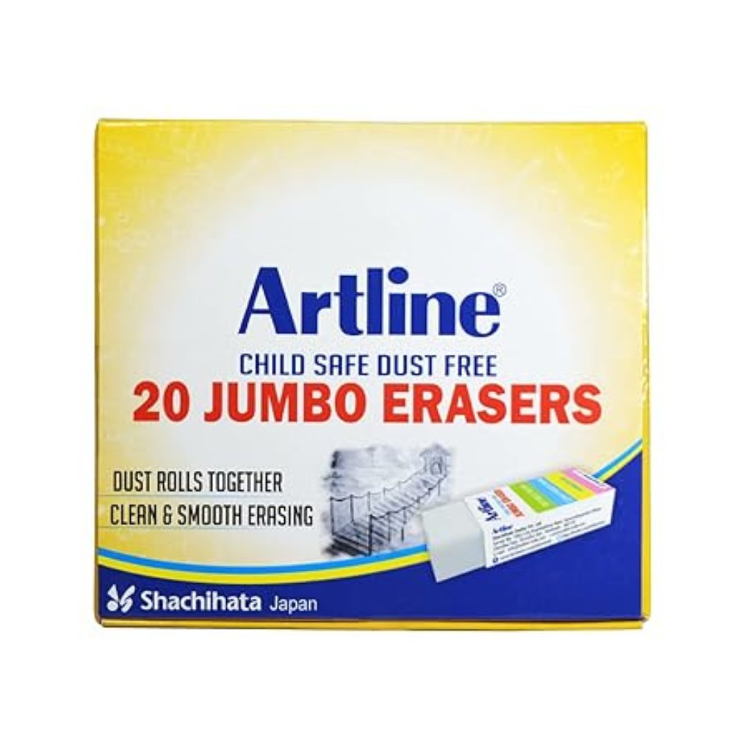 Artline Child Safe Dust Free Jumbo Eraser Pack of 2 - SCOOBOO - 10266 - Eraser & Correction