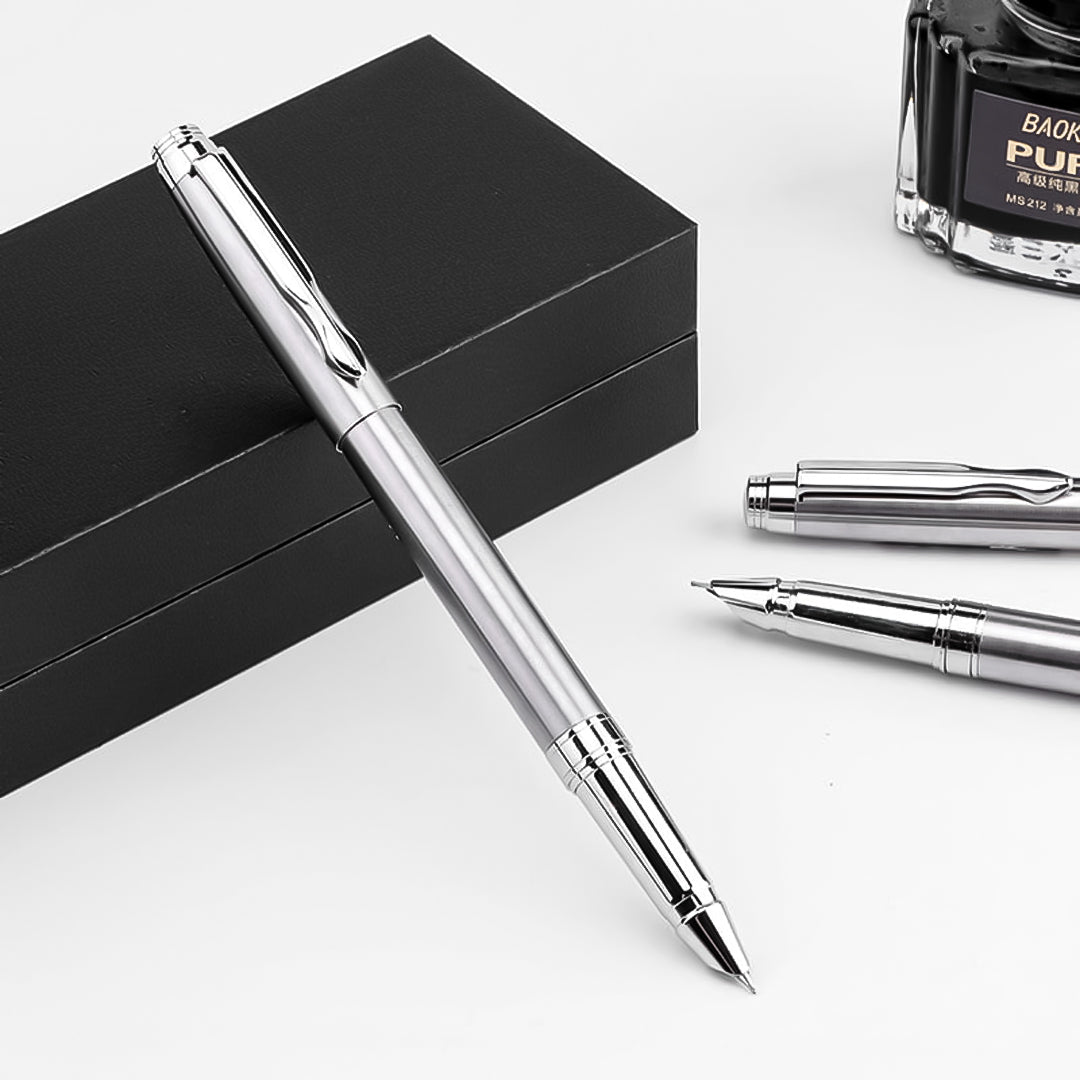 Baoke 0.7mm Black Ink Metal Shenbao Signature Fountain Pen - SCOOBOO - PC 114 - Fountain Pen