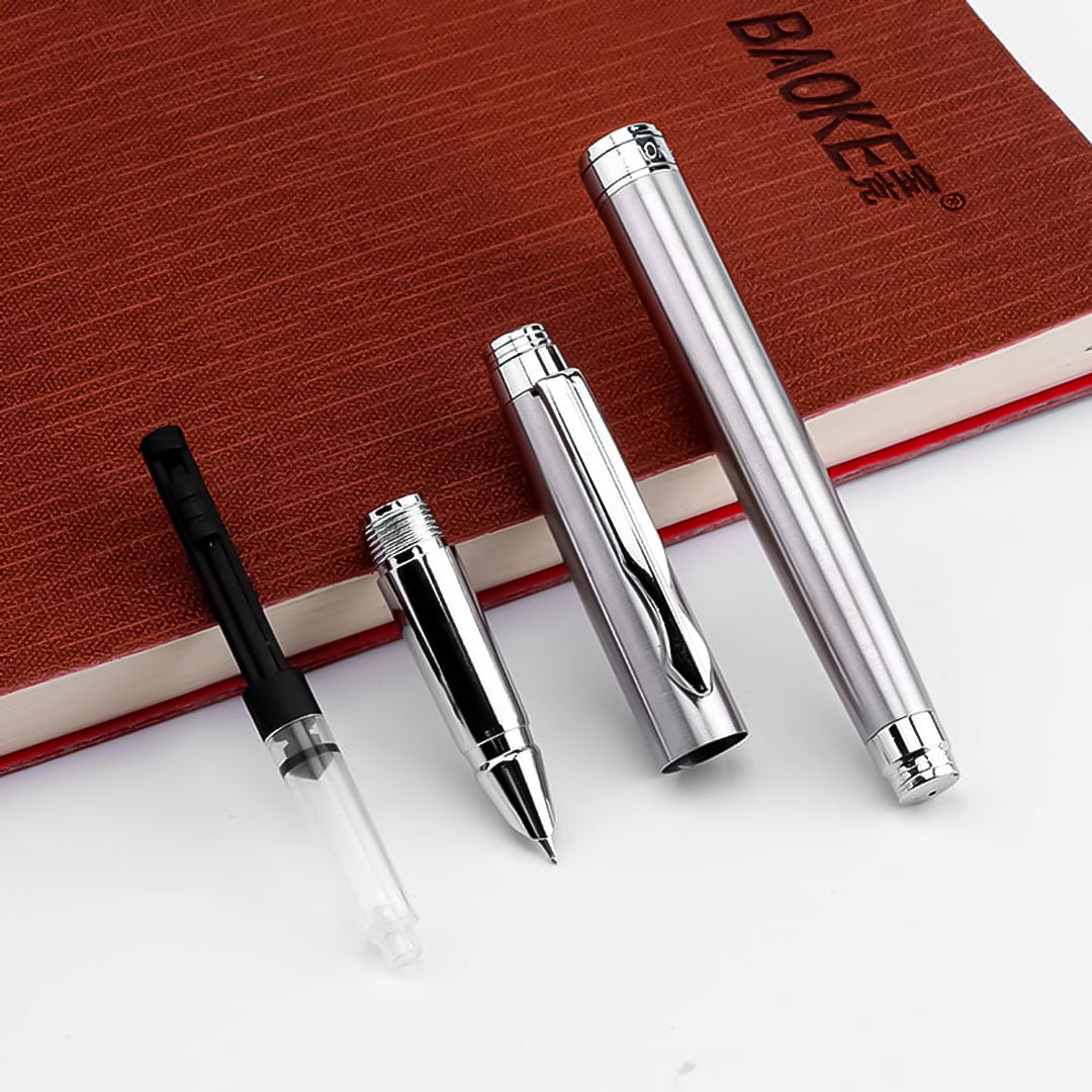 Baoke 0.7mm Black Ink Metal Shenbao Signature Fountain Pen - SCOOBOO - PC 114 - Fountain Pen