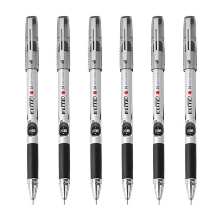 Baoke Elite Silver Body Black Ink Gel Pen-Pack Of 6 - SCOOBOO - PC2268 - Gel Pens