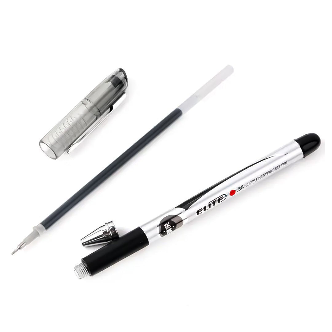 Baoke Elite Silver Body Black Ink Gel Pen-Pack Of 6 - SCOOBOO - PC2268 - Gel Pens