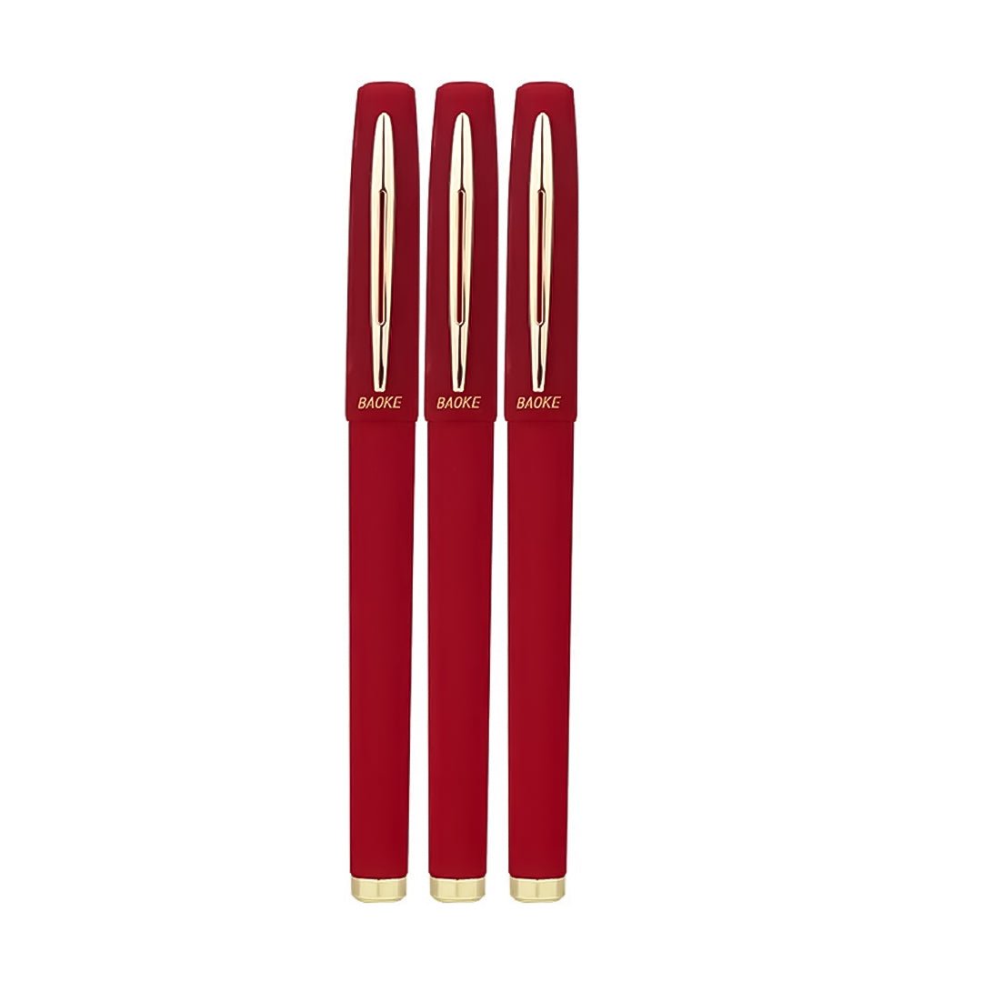 Baoke Gel Ink Pens 0.5 mm-Pack Of 3 - SCOOBOO - PC1828 - Red - Gel Pens