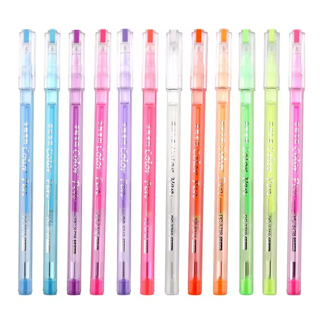 Baoke Metal Highlight Gel Pen 0.6mm (Pack of 12) - PC3718 - SCOOBOO - PC3718 - Gel Pens