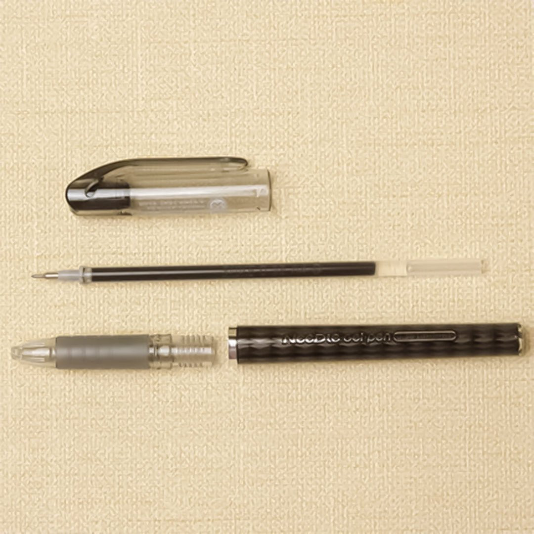 Baoke Needle Black Ink 0.38mm Gel Pen (Pack Of 6) - SCOOBOO - PC2128 - Gel Pens