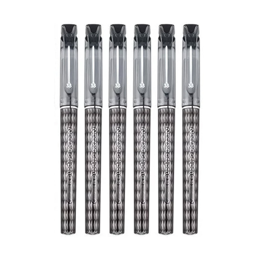 Baoke Needle Black Ink 0.38mm Gel Pen (Pack Of 6) - SCOOBOO - PC2128 - Gel Pens