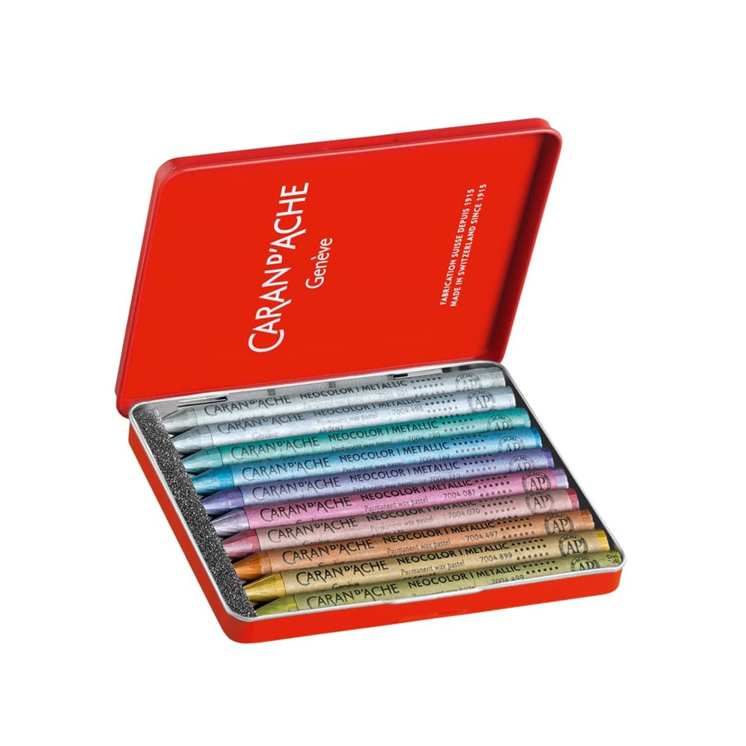 Caran d'ache Artist Neocolor I Metallic Pastel - Set Of 10 - SCOOBOO - 7004.310 - Pastel Colors