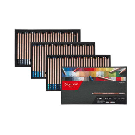 Caran d'ache Artist Pastel Pencil Assortment 76 Shades - SCOOBOO - 788.376 - Pastel Colors