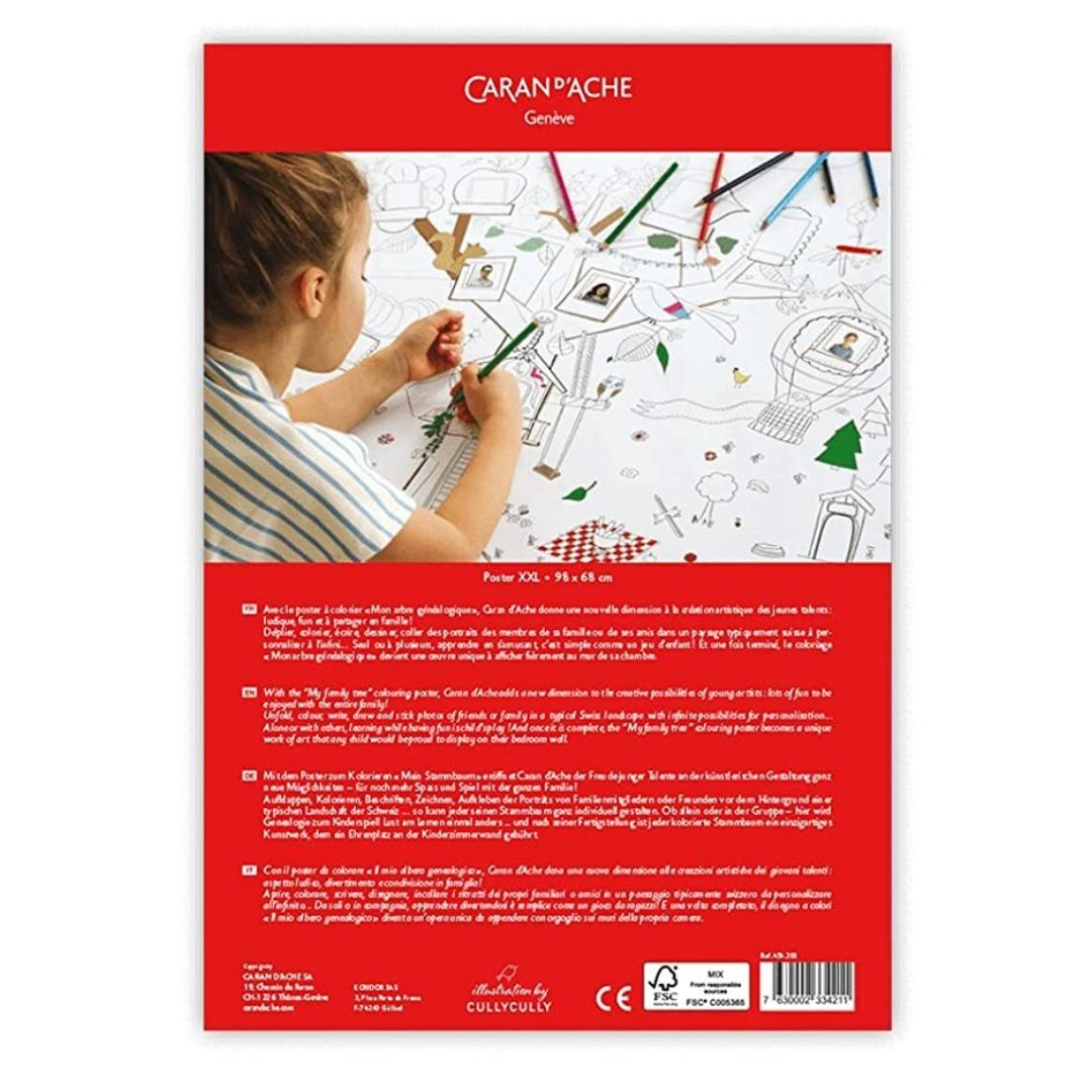 Caran Dache Family Tree XXL Poster 4 Pencils - SCOOBOO - 454.203 - Coloured Pencils