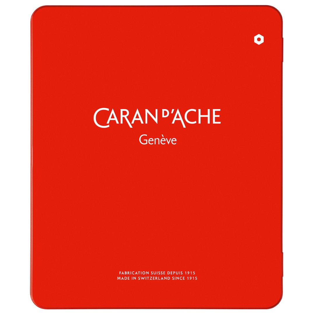 Caran D'ache Fibralo Metal Box 15 Colours Tipped - SCOOBOO - 185.315 - Brush Pens