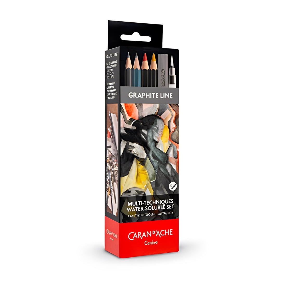 Caran d'ache Multi Technique Sketching Set - 11 PCS - SCOOBOO - 775.311 - Water Soluble Graphite Pencil