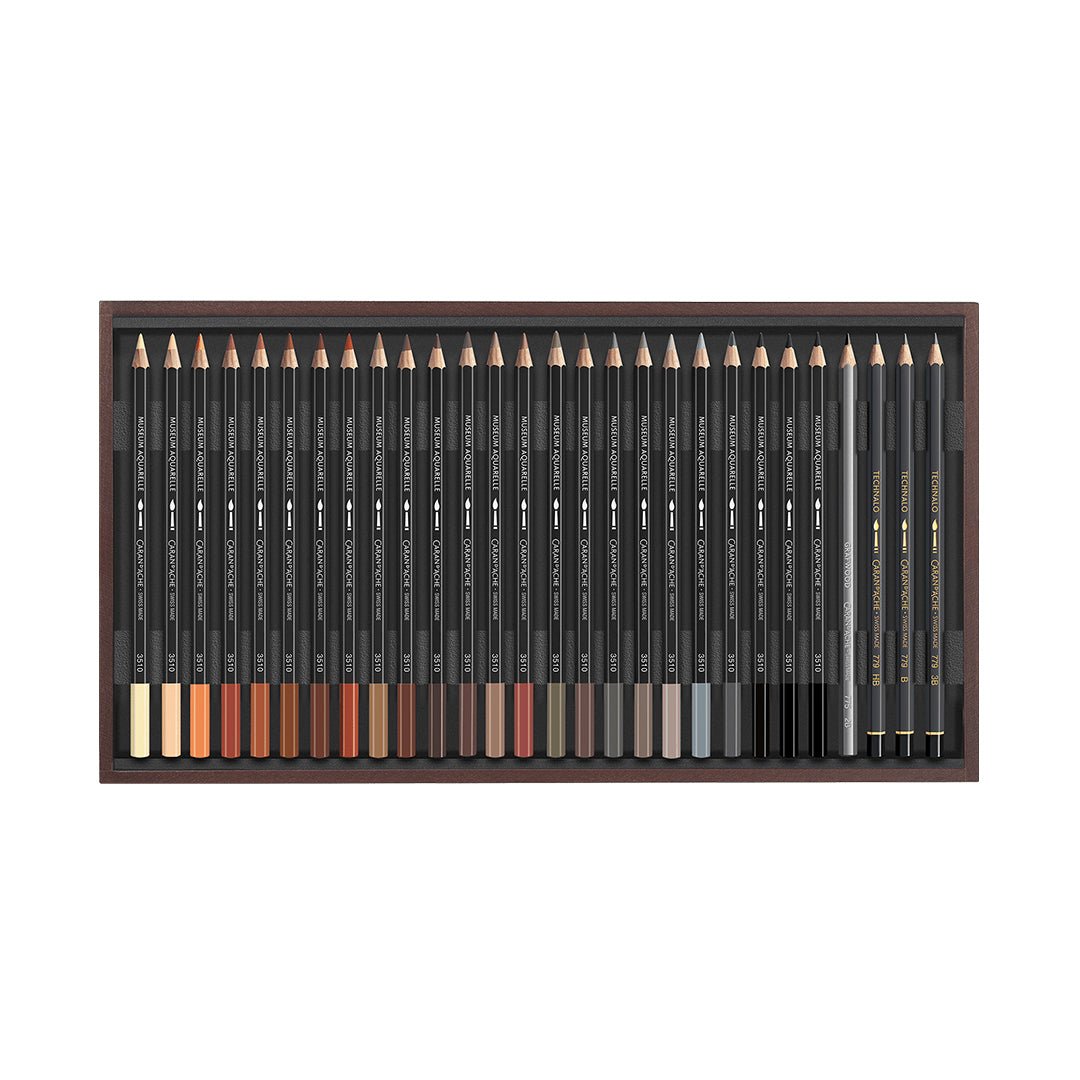 Caran d'ache Museum Aquarelle 76 color Shades Wooden Box - SCOOBOO