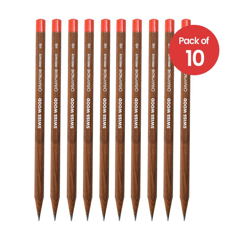 Caran d'ache Swiss Graphite Pencil Swiss Wood HB (Pack of 10) - Collectors Edition - SCOOBOO - 348.272 - Pencils