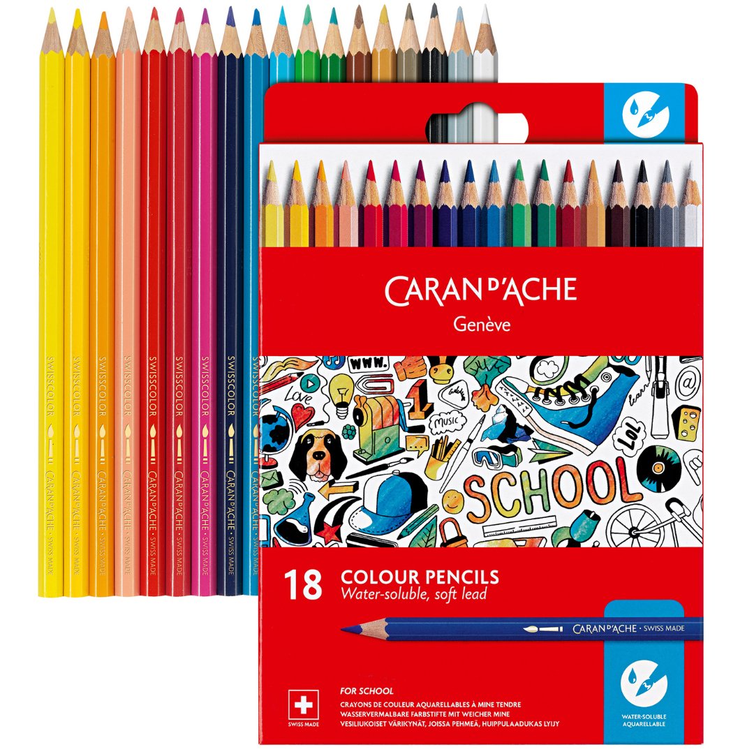 Caran Dache Water Soluble Pencils Cardboard - SCOOBOO - 1290.718 - Watercolour Pencils