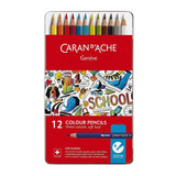 Caran Dache Water Soluble Pencils Metal Box 12 Shades - SCOOBOO - 1290.312 - Watercolour Pencils