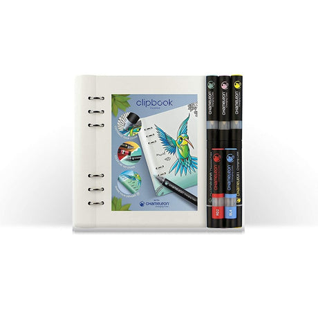 Chameleon Filofax Clipbook White Plus Chameleon pens - SCOOBOO - Sketch & Drawing Pad