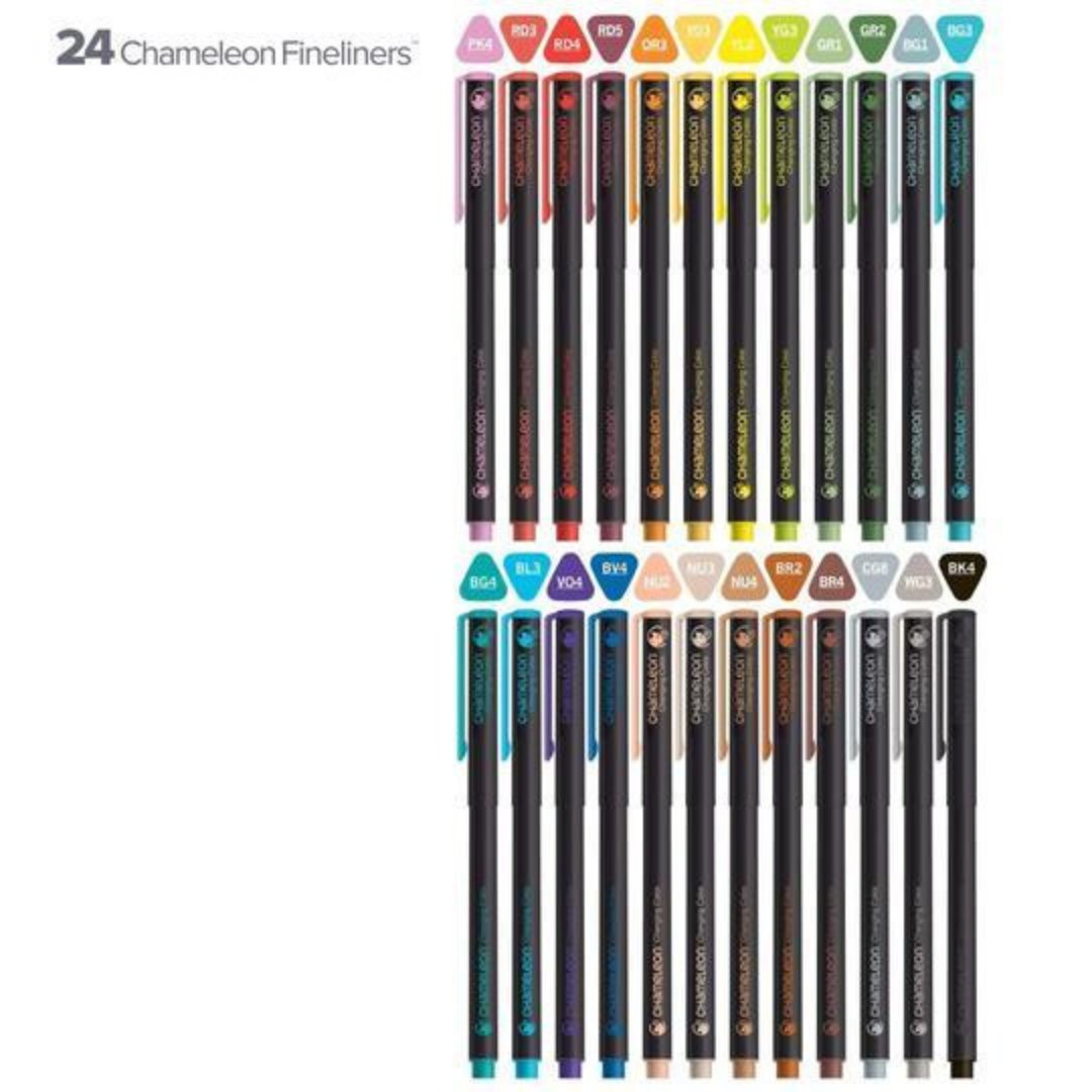 Chameleon Fineliners 24 pack Bold Colors - SCOOBOO - Fineliner