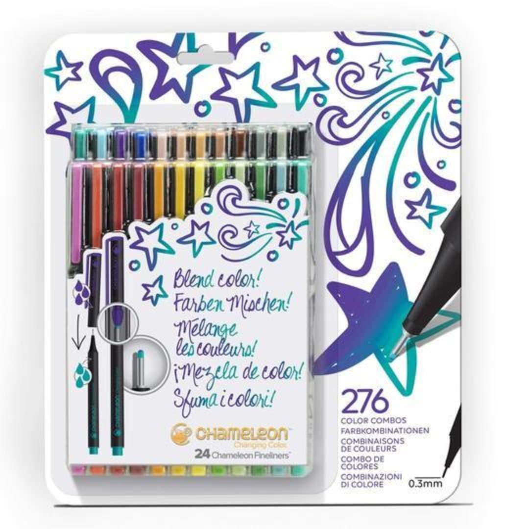 Chameleon Fineliners 24 pack Bold Colors - SCOOBOO - Fineliner