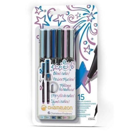 Chameleon Fineliners 6 pack Cool Colors - SCOOBOO - Fineliner