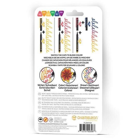 Chameleon Fineliners 6 pack Primary Colors - SCOOBOO - Fineliner