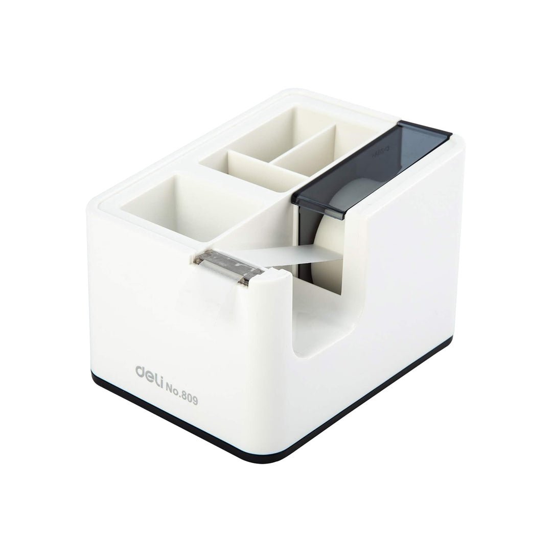 Deli 4 Compartment Multifunctional Mini Desk Organizer with Tape Dispenser - SCOOBOO - W809 - Tape Dispenser