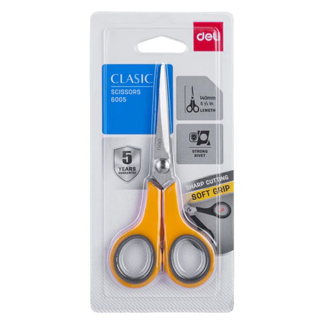 Deli Clasic 140mm Sharp Cutting Scissors - SCOOBOO - 6005 - Scissor