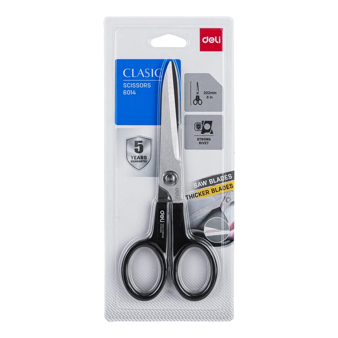 Deli Classic Saw Blades Scissors - SCOOBOO - 6014 - Black - Scissor