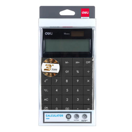 Deli Modern Compact Calculator 12 Digit - SCOOBOO - 1589P - Calculator