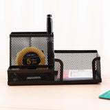 Deli W9175 Mesh Desk Organizer 3 Compartment (Black, Pack of 1) - SCOOBOO - 9175 - Desk Organizer