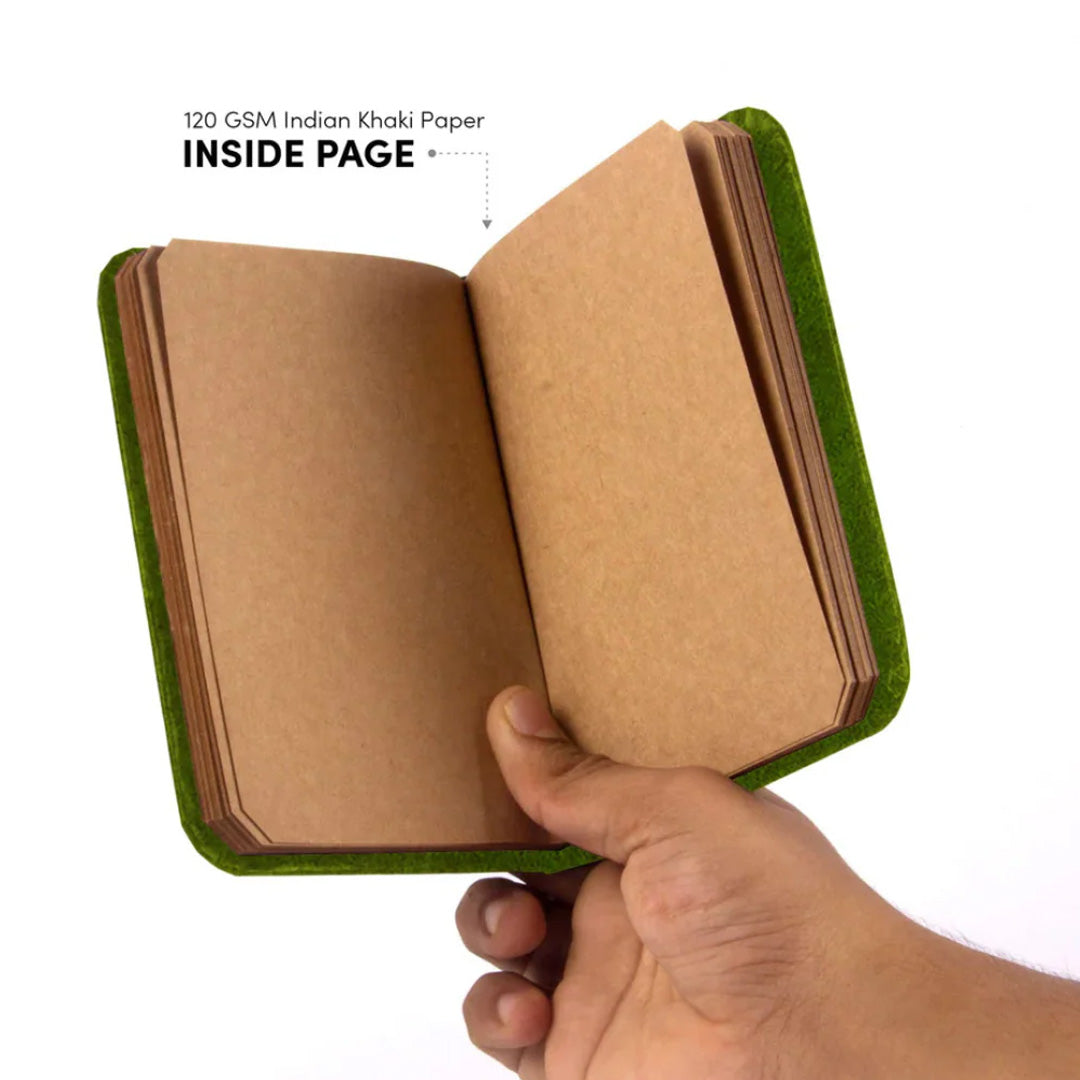 Mooch Handcrafted Khaki A5 Plain Notebook