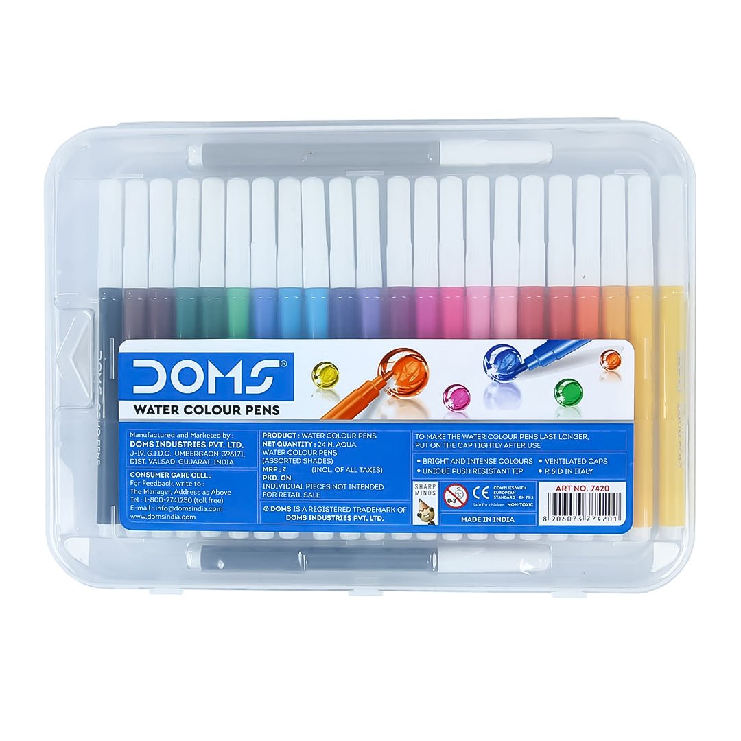 DOMS Aqua Non-Toxic Watercolour Sketch Pen Set - SCOOBOO - 7420 - Fineliner