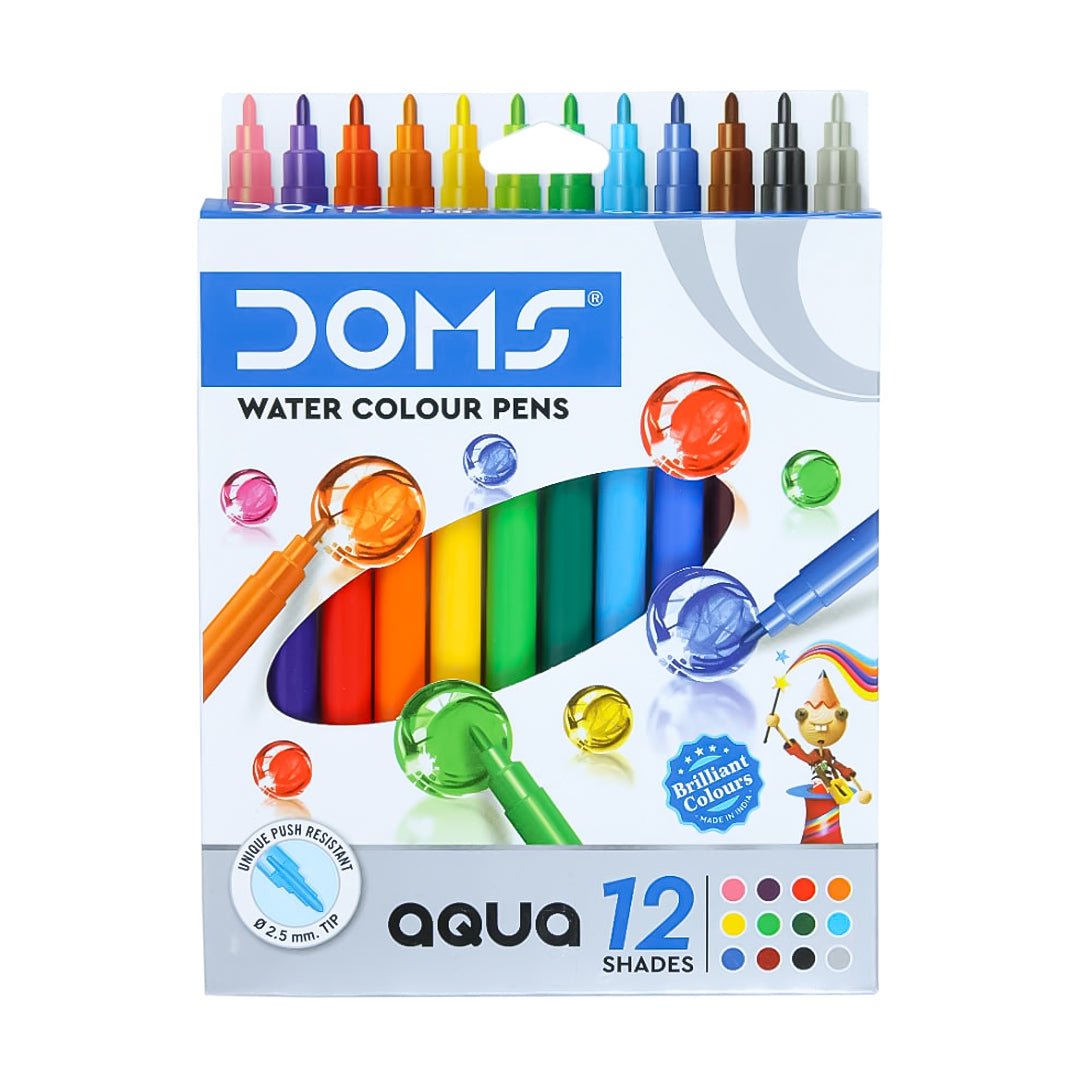 DOMS Aqua Non-Toxic Watercolour Sketch Pen Set - SCOOBOO - 7265 - Watercolour Pencils