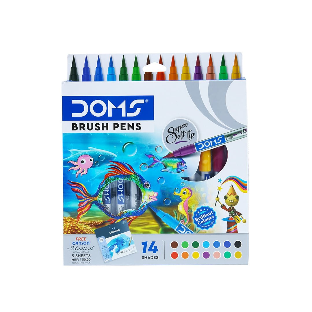 Doms Brush Pens 14 Shades - SCOOBOO - 8137 - Brush Pens