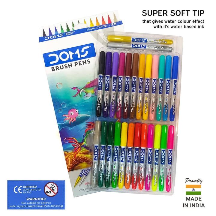 DOMS Brush Pens (26 Shades) - SCOOBOO - 8441 - Brush Pens