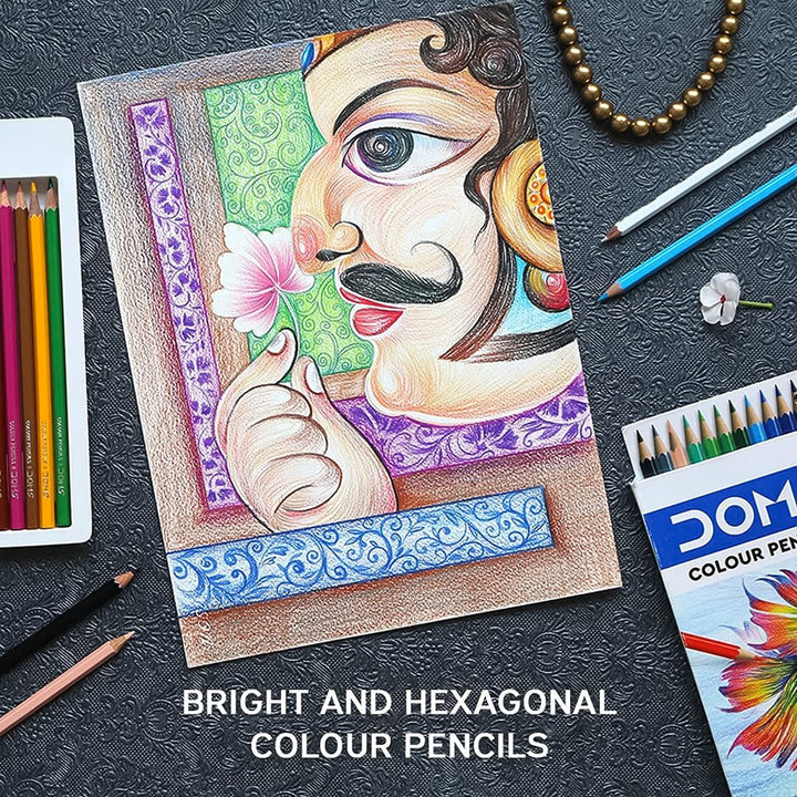 Doms Color Pencils 12 Shades - SCOOBOO - 3443 - Coloured Pencils