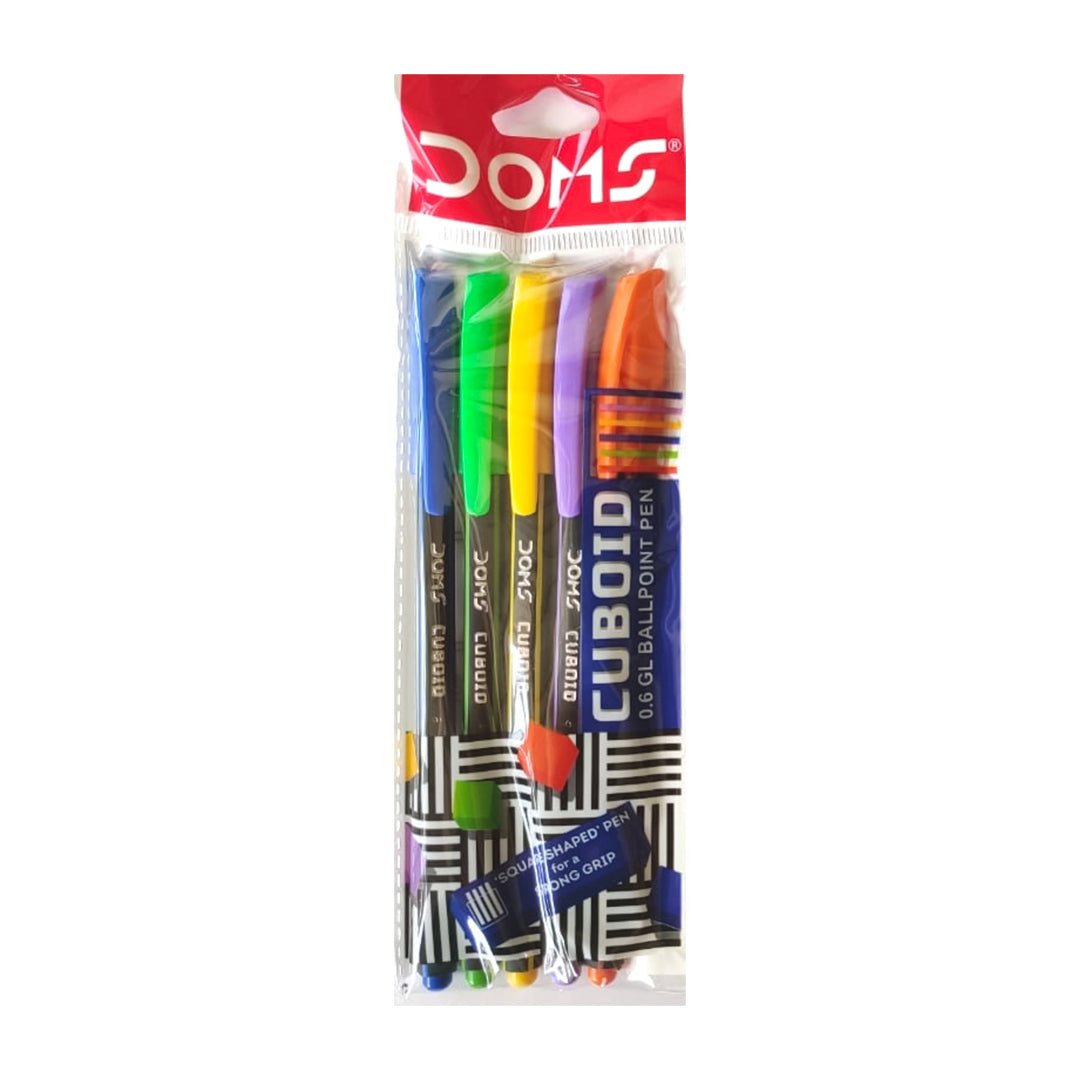 Doms Cuboid 0.6mm Ball Point Pens - SCOOBOO - 7496 - Ball Pen