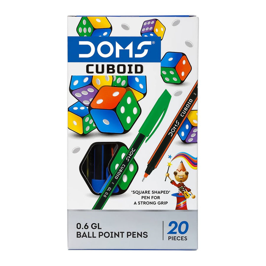 Doms Cuboid 0.6mm Ball Point Pens - SCOOBOO - 7936 - Ball Pen