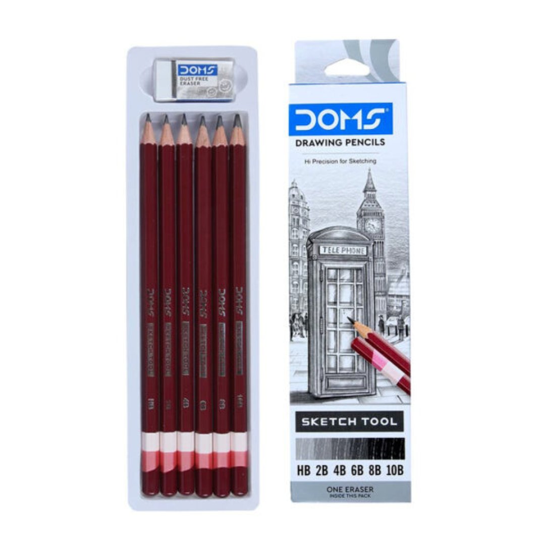 Doms Drawing & Sketching Graphite Pencil Set - SCOOBOO - 8204 - PENCIL