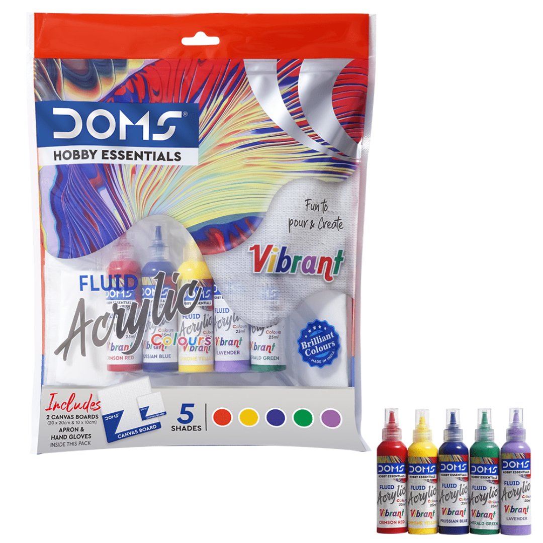 Doms Vibrant Fluid Acrylic Painting Set - SCOOBOO - 8471 - Acrylic Colors