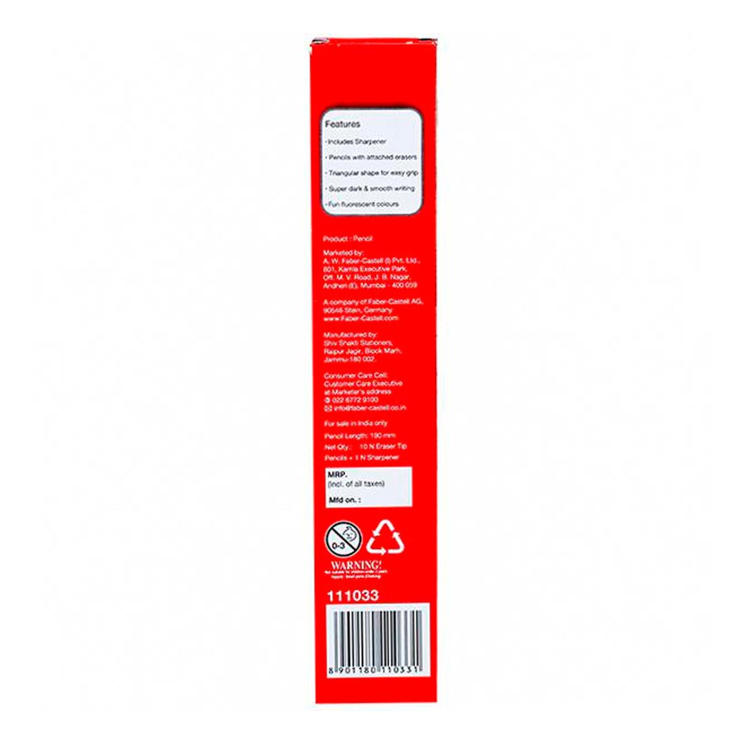 Faber Castell 10 Luminos Eraser Tip Pencils - SCOOBOO - 111033 - Pencils