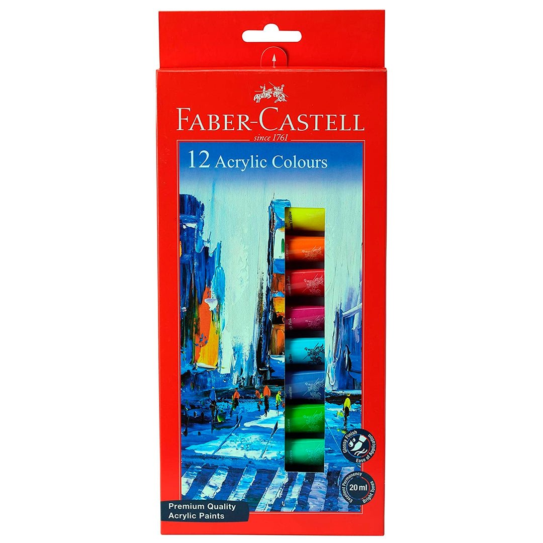 Faber Castell 20ml 12 Acrylic Color - SCOOBOO - 142012 - Acrylic Colors