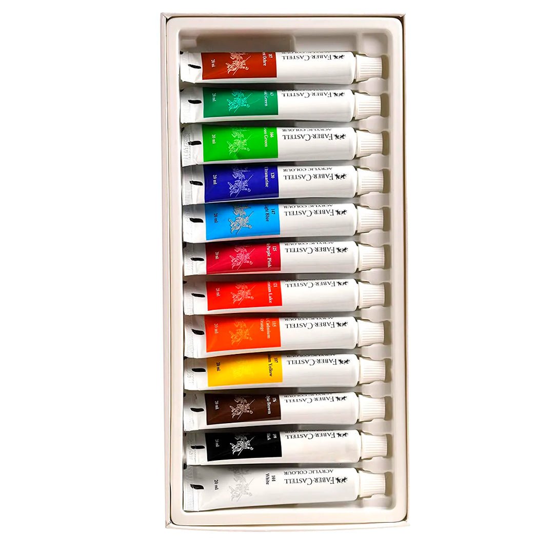 Faber Castell 20ml 12 Acrylic Color - SCOOBOO - 142012 - Acrylic Colors