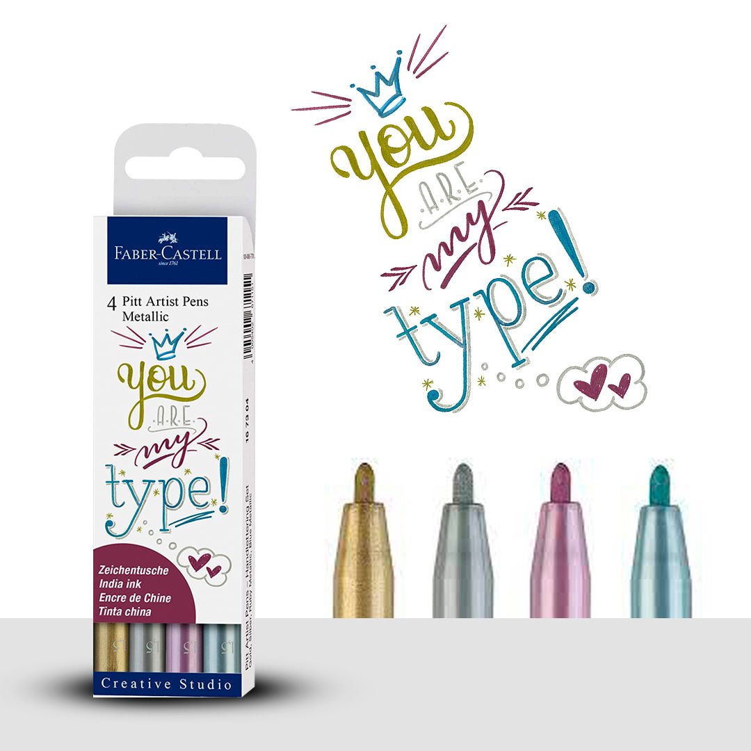 Faber Castell 4 Pitt Artist Pens Metallic - SCOOBOO - 167304 - Fineliners