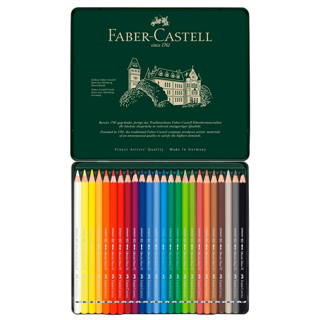 Faber Castell Albrecht Durer Watercolour Pencil Set - Pack of 24 - SCOOBOO - 117524 - Watercolour Pencils