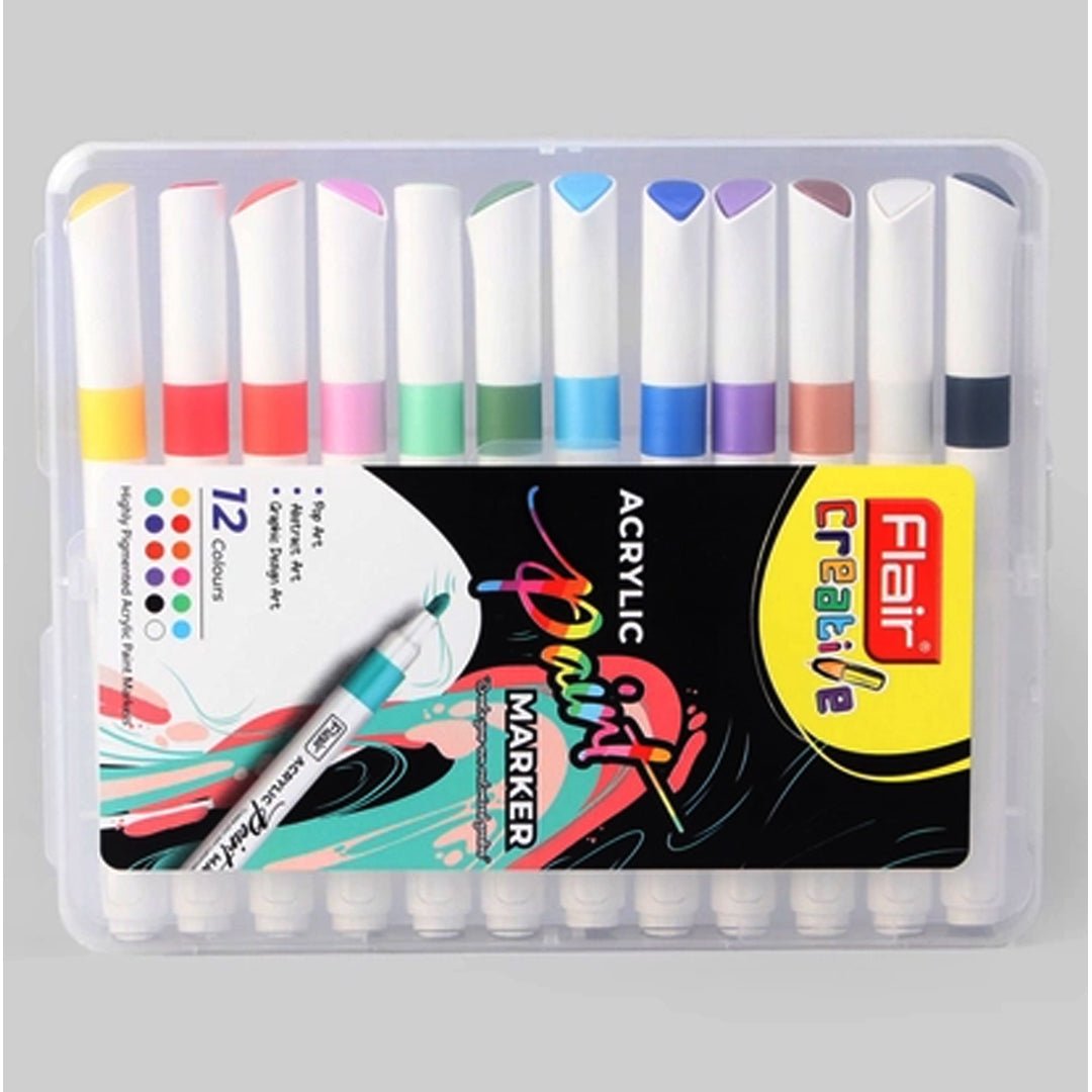 Flair Acrylic Paint Marker Set of 12 - SCOOBOO - Marker