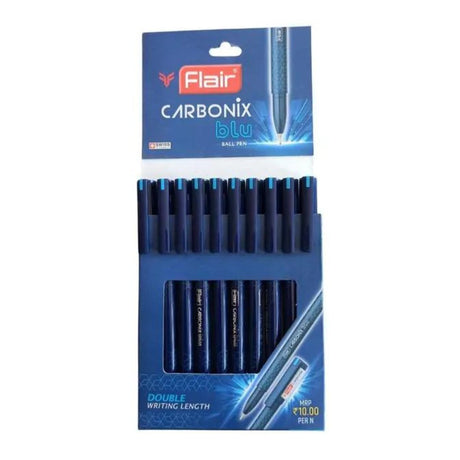 Flair Carbonix Blu Ball Point Pen - Pack of 10 - SCOOBOO - Ball Pen