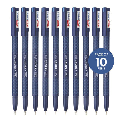 Flair Carbonix Blu Ball Point Pen - Pack of 10 - SCOOBOO - Ball Pen