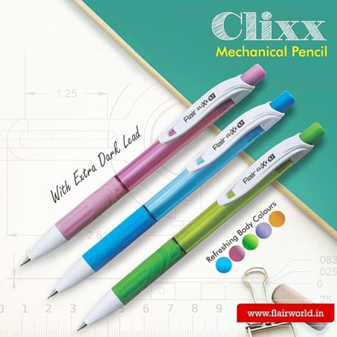 Flair Clixx 0.7mm Medium Mechanical Pencil With 1N Lead Tube - SCOOBOO - Mechanical Pencil