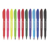 Flair Creative Brush Pen With Flexible Tip - Pack of 12 - SCOOBOO - Brush Pens