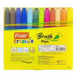 Flair Creative Brush Pen With Flexible Tip - Pack of 12 - SCOOBOO - Brush Pens